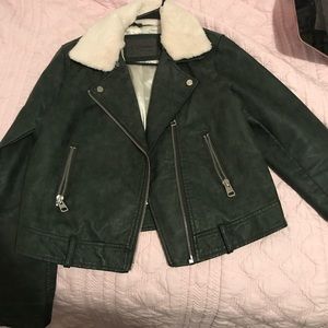 Ci Sono by Cavalini Green Faux Leather Jacket